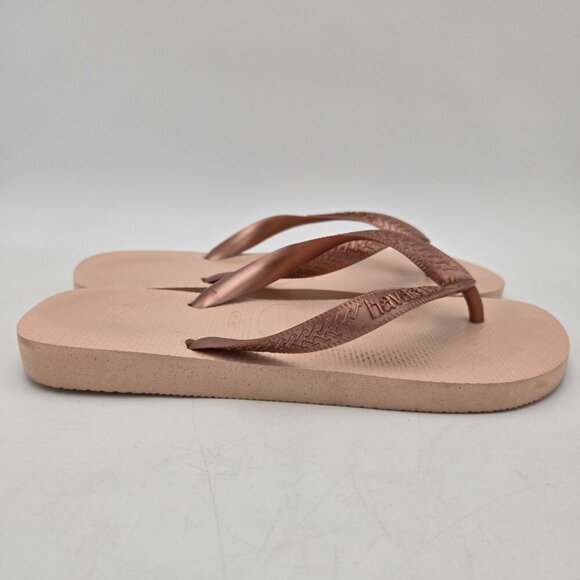HAVAIANAS blush Pink Rubber Thong Flip Flop Sandals 39 40 9 10 Beach Bohemian - Picture 3 of 7